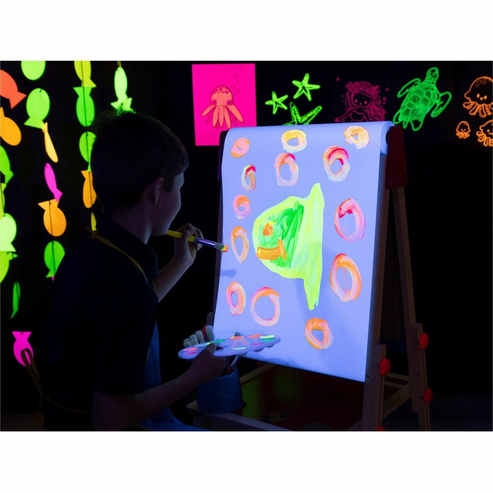 Prang Power Fluorescent Paint Set - 16 fl oz - 6 / Set - Neon Green, Neon Yellow, Neon Orange, Neon Pink, Neon Red, Neon Turquoise. Picture 7
