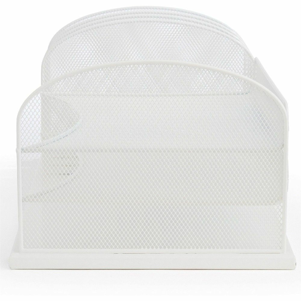 Safco Onyx 3 Tray/3 Upright Section Desk Organizer - 8.25" Height x 19.50" Width x 11.50" Depth - Desktop - White - Steel - 1 Each. Picture 13