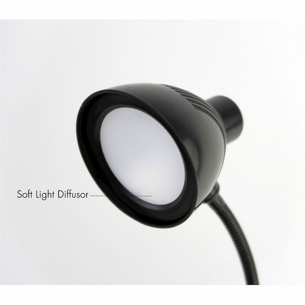 Lorell LED Desk Lamp - LED - 220 lm Lumens - Black - Desk Mountable - for Desk, Table. Picture 10
