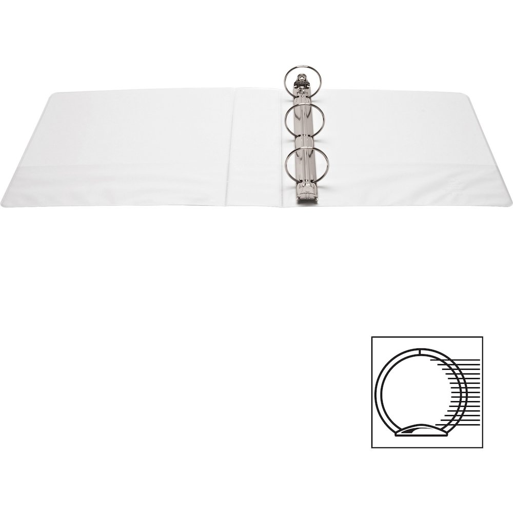 Business Source Round-ring View Binder - 2" Binder Capacity - Letter - 8 1/2" x 11" Sheet Size - 475 Sheet Capacity - Fastener: Round Ring - Pocket: 2, Internal - Polypropylene - White - Wrinkle-free,. Picture 9