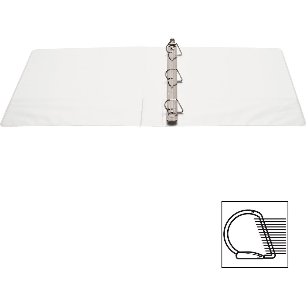 Business Source Basic D-Ring View Binders - 1" Binder Capacity - Letter - 8 1/2" x 11" Sheet Size - 240 Sheet Capacity - 3 Ring - Fastener: Slant D-Ring - Pocket: Internal - Polypropylene - White - St. Picture 9