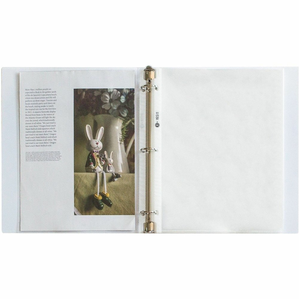 Business Source Sheet Protectors - For Letter 8 1/2" x 11" Sheet - 3 x Holes - Ring Binder - Top Loading - Rectangular - Clear - Polypropylene - 50/Box - 5 / Carton. Picture 12