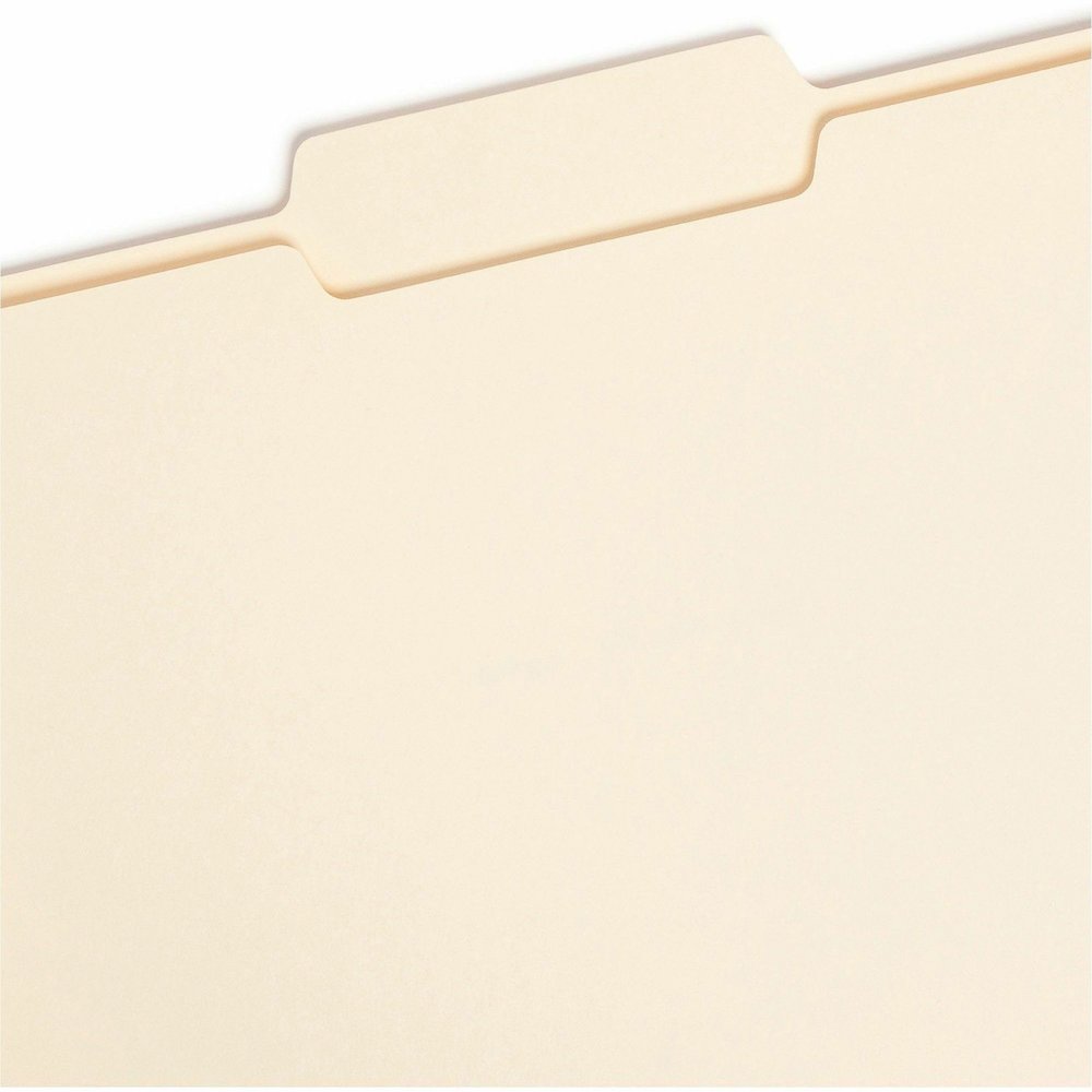 Smead 1/3 Tab Cut Letter Recycled Top Tab File Folder - 8 1/2" x 11" - 3/4" Expansion - Top Tab Location - Center Tab Position - 11 pt. - 1 Plys - Manila - Sturdy, Rounded Corner - 10% Recycled - 100/. Picture 9