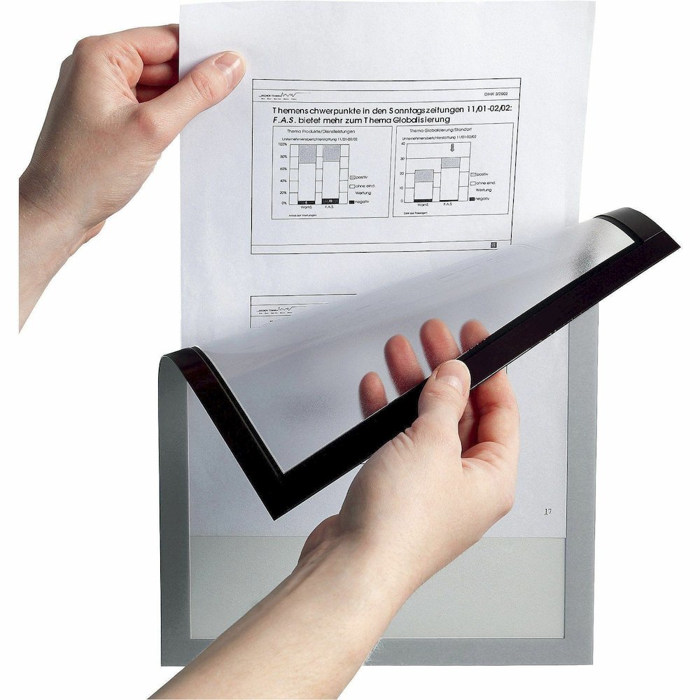 DURABLE DURAFRAME Document Frame - Holds 8.50" x 11" Insert - Rectangle - Surface - Horizontal, Vertical - Sturdy, Self-adhesive, Magnetic - Silver - 2 / Pack. Picture 10