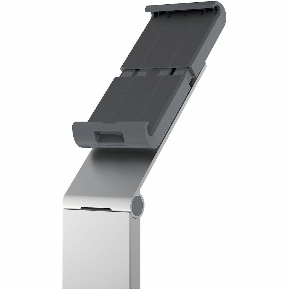DURABLE Tablet Holder Floor - 47.8" Height x 10.6" Width x 10.6" Depth - Steel, Acrylonitrile Butadiene Styrene (ABS), Aluminum - Silver - Flexible, Floor Standing, Locking Mechanism, Adjustable Arm, . Picture 16