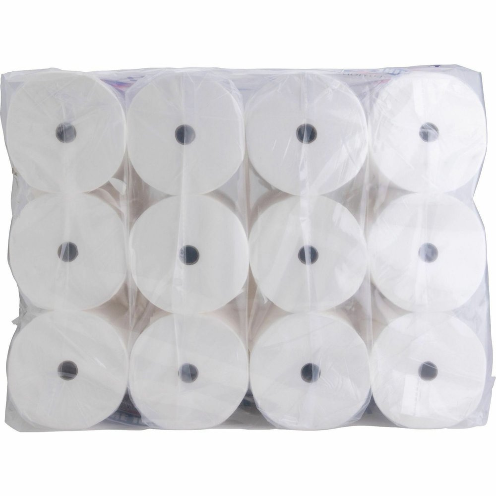 Genuine Joe Solutions Double Capacity Bath Tissue - 2 Ply - 1000 Sheets/Roll - White - Virgin FiberPack - 36/Pack - 56 / Pallet. Picture 19