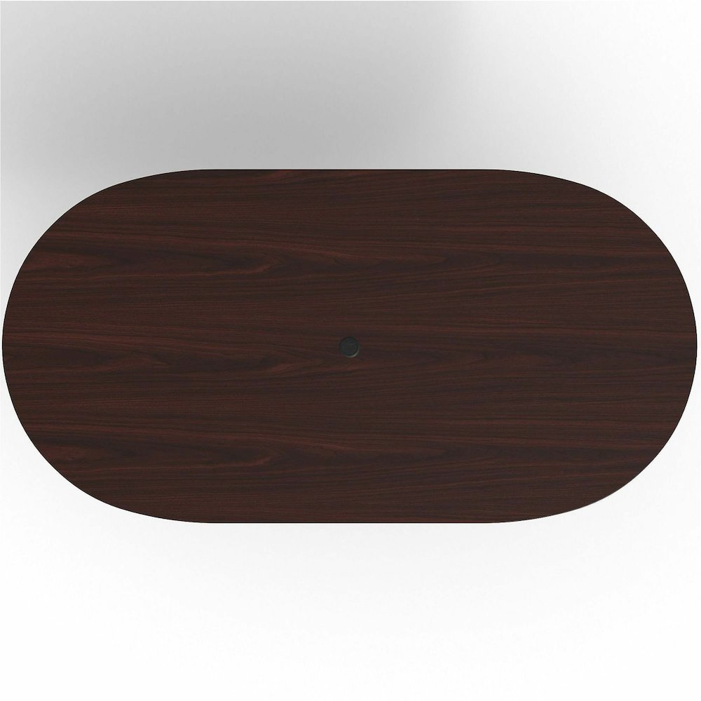 Lorell Prominence 2.0 Racetrack Conference Tabletop - Mahogany Racetrack, Laminated Top - 96" Table Top Width x 48" Table Top Depth x 1.50" Table Top Thickness - Conferencing, Office - Assembly Requir. Picture 14
