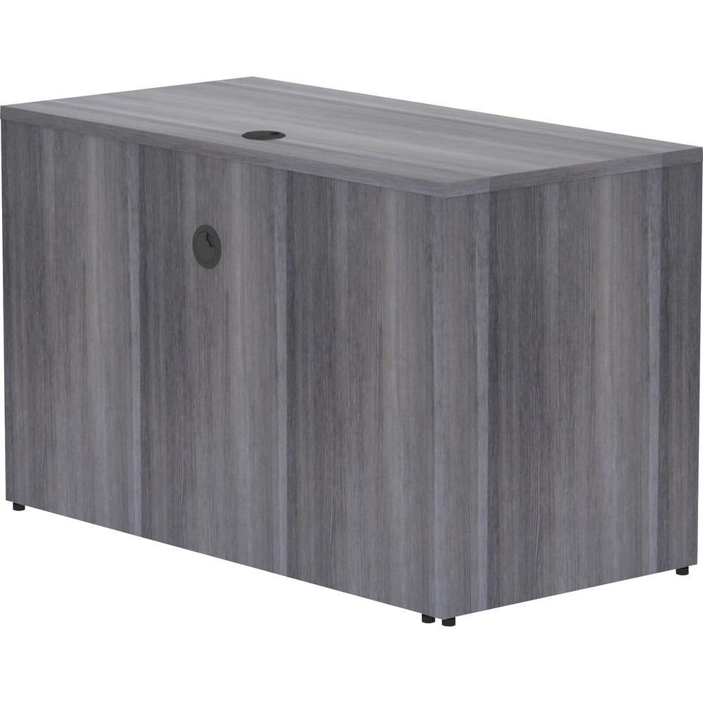 Lorell Essentials Series Return Shell - 48" x 24"29.5" , 1" Top - Laminate, Weathered Charcoal Table Top - Modesty Panel. Picture 11