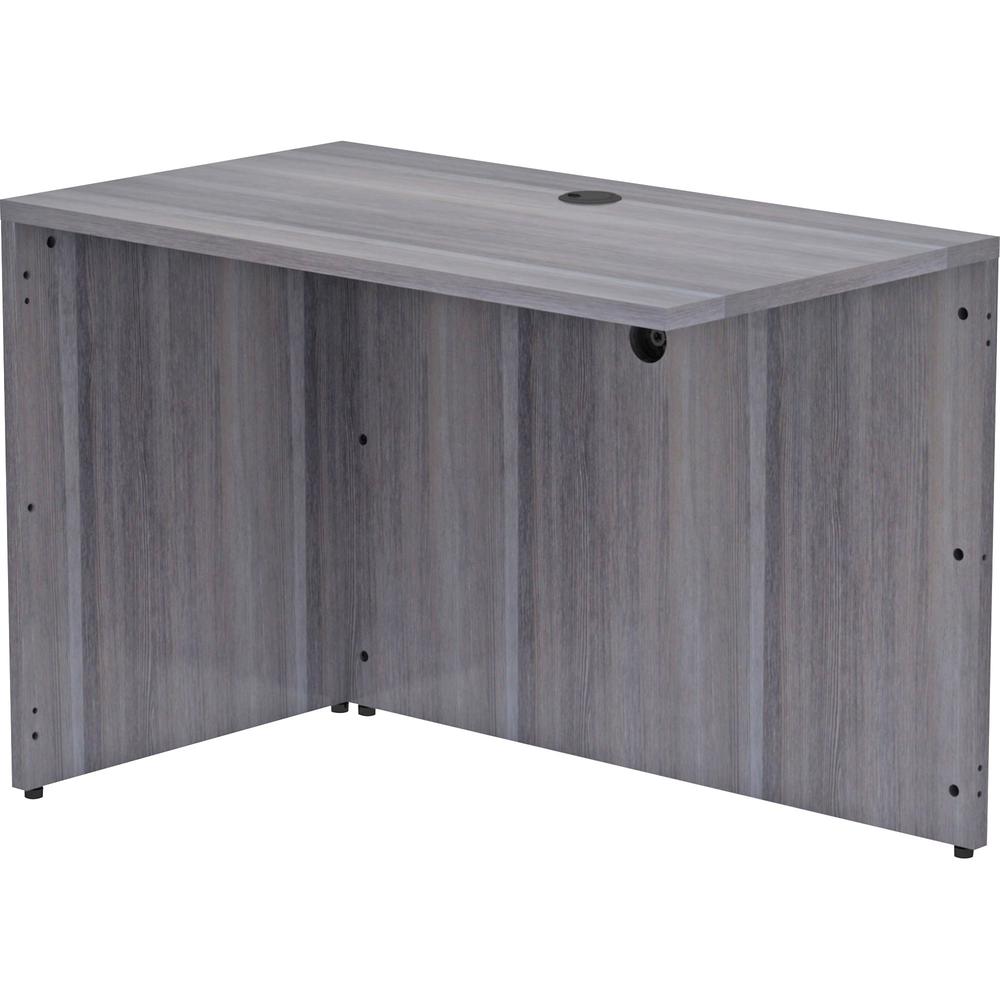Lorell Essentials Series Return Shell - 29.5" Height x 42" Width x 24" Depth, 1" Thickness Top - Laminate, Weathered Charcoal Table Top - Modesty Panel, Grommet, Durable, Adjustable Floor Guide - 1 Ea. Picture 11