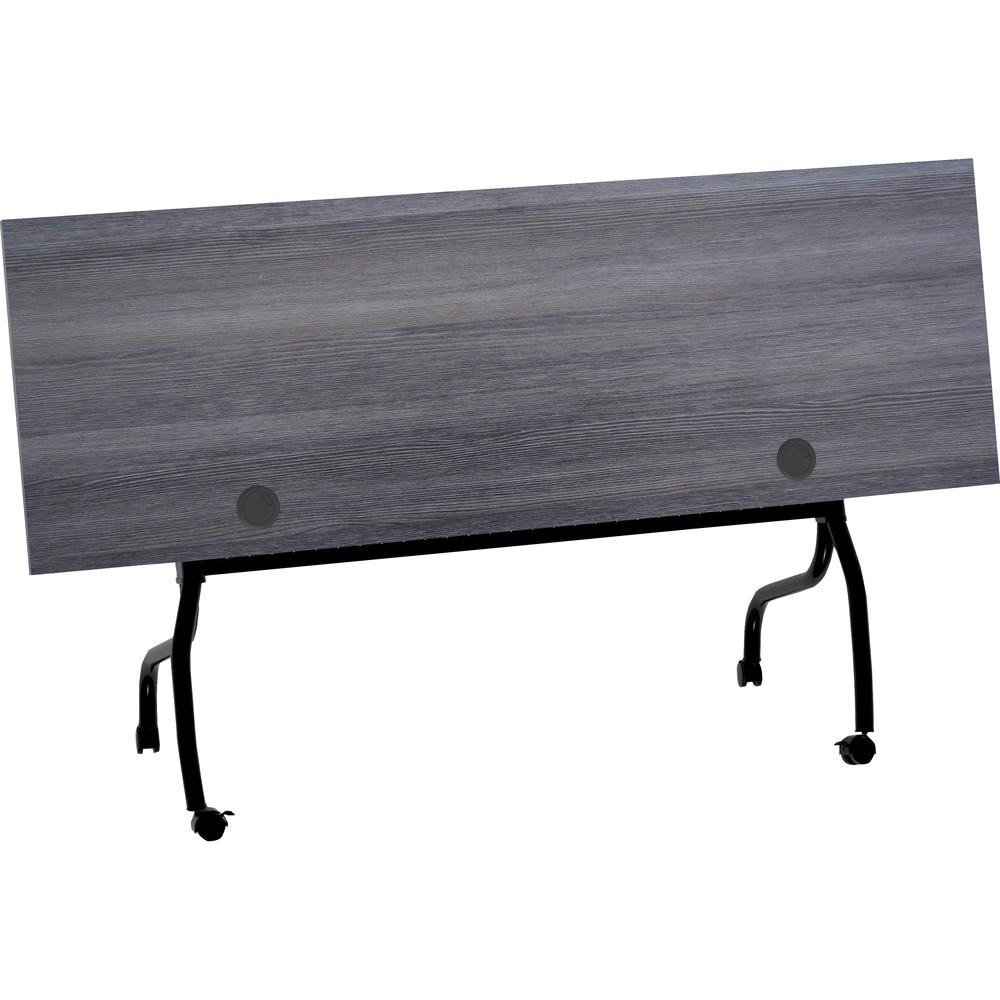 Lorell Flip Top Training Table - Charcoal Rectangle, Melamine Top - Black Four Leg Base - 4 Legs x 72" Table Top Width x 23.60" Table Top Depth - 29.50" Height - Melamine - 1 Each. Picture 10