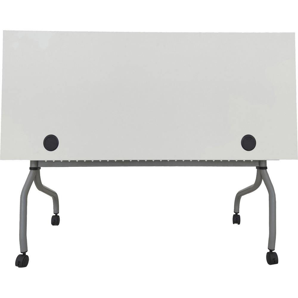 Lorell Flip Top Training Table - White Rectangle Top - Silver Folding Base - 4 Legs - 23.60" Table Top Length x 48" Table Top Width - 29.50" Height - Assembly Required - Melamine Top Material - 1 Each. Picture 10