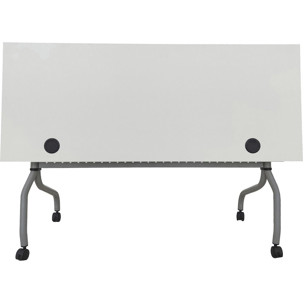 Lorell Flip Top Training Table - White Top - Silver Base - 4 Legs - 23.60" Table Top Length x 60" Table Top Width - 29.50" Height - Assembly Required - Melamine Top Material - 1 Each. Picture 14