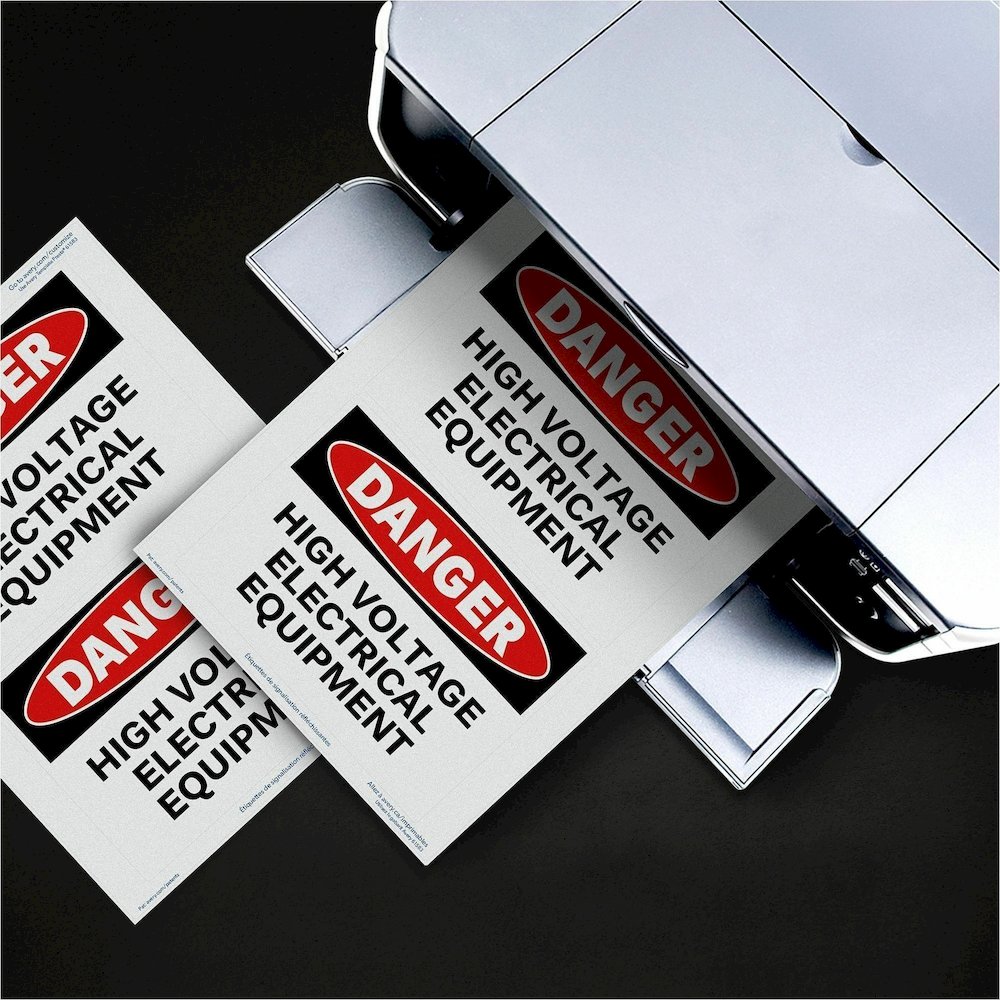 Avery&reg; Reflective Sign Labels - 5" Width x 7" Length - Permanent Adhesive - Rectangle - Laser - Silver - Film - Water Resistant - 2 / Sheet - 10 Total Sheets - 20 Total Label(s) - 1 Pack. Picture 7