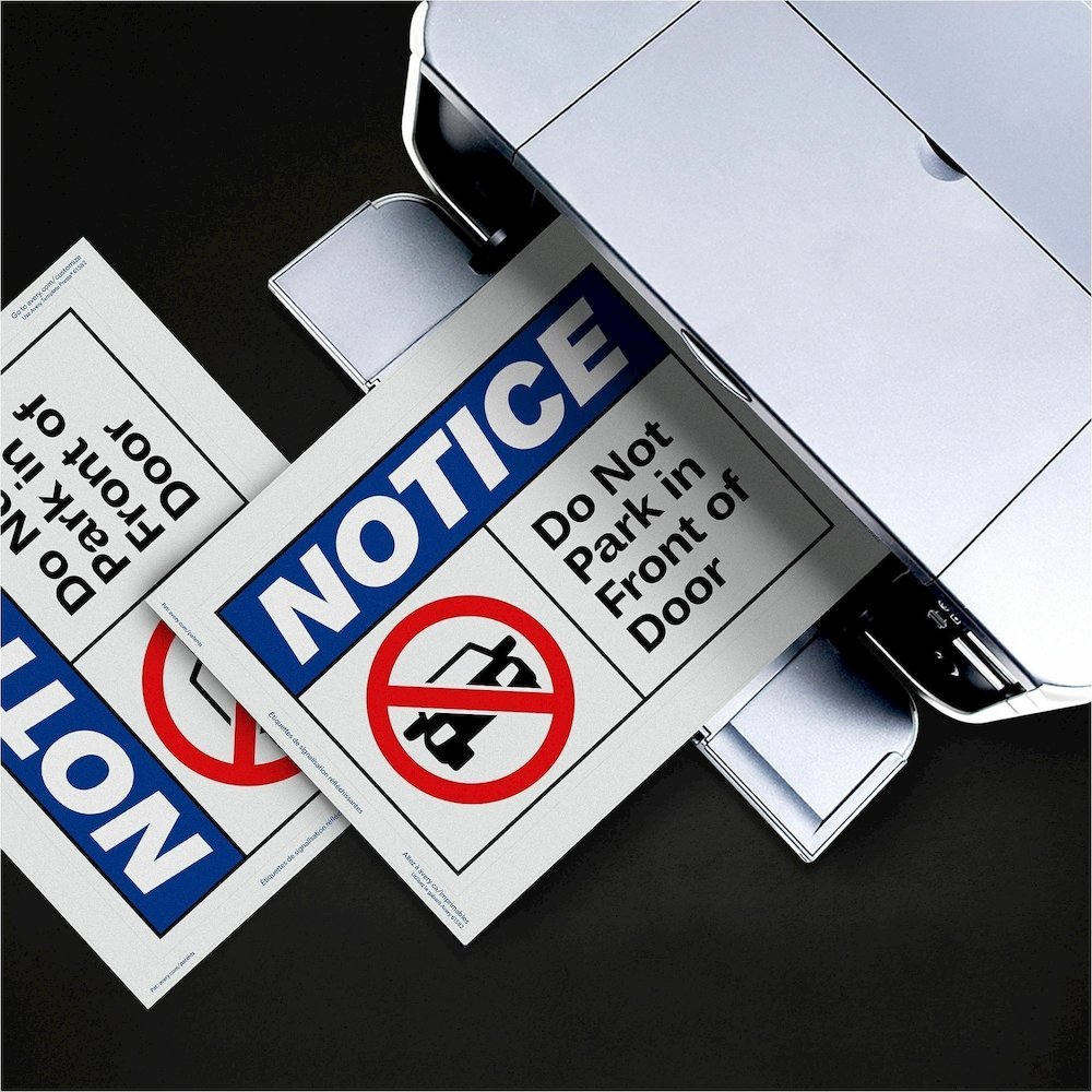 Avery&reg; Reflective Sign Labels - 7" Width x 10" Length - Permanent Adhesive - Rectangle - Laser - Silver - Film - Water Resistant - 1 / Sheet - 10 Total Sheets - 10 Total Label(s) - 1 Pack. Picture 8