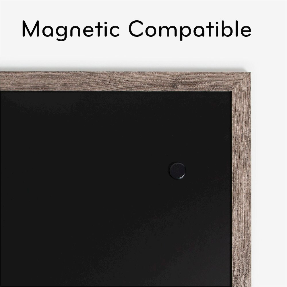 U Brands Magnetic Chalkboard - 48" (4 ft) Width x 36" (3 ft) Height - Decor Rustic Frame - Horizontal/Vertical - Magnetic, Durable - 1 Each. Picture 7