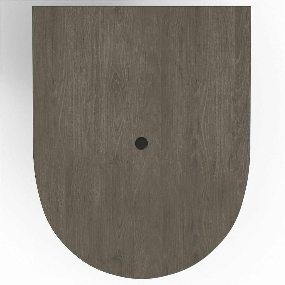 Lorell Prominence 2.0 Half-Racetrack Conference Tabletop - Half Racetrack - 60" Width x 48" Depth x 1.5" Thickness - Band Edge - Material: Particleboard - Finish: Laminate, Gray Elm - Grommet, Cord Ma. Picture 12
