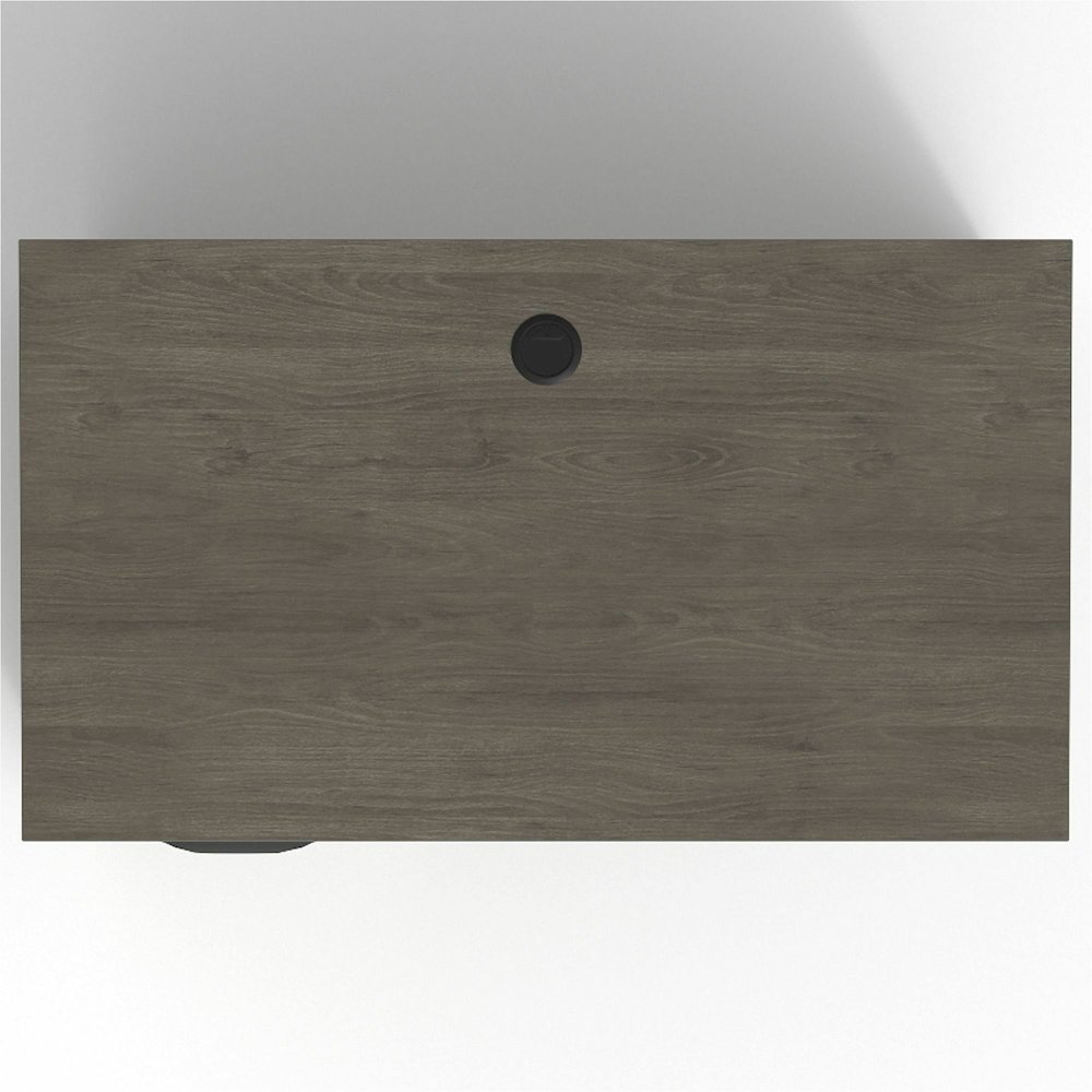 Lorell Prominence 2.0 Left Return - Rectangle - 29" Height x 42" Width x 24" Depth, 1" Thickness Top - Total Drawer(s): 2 - Band Edge - Material: Particleboard - Finish: Gray Elm, Thermofused Melamine. Picture 14
