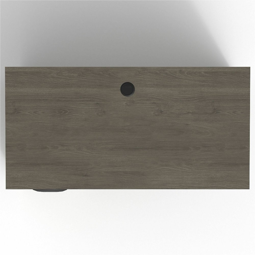 Lorell Prominence 2.0 Left Return - Rectangle - 29" Height x 48" Width x 24" Depth, 1" Thickness Top - Total Drawer(s): 2 - Band Edge - Material: Particleboard - Finish: Gray Elm, Thermofused Melamine. Picture 14