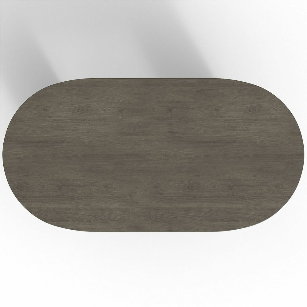 Lorell Prominence 2.0 Racetrack Conference Table - Oval - 29" Height x 72" Width x 36" Depth, 1" Thickness Top - Material: Particleboard - Finish: Gray - Durable, Mar Resistant, Burn Resistant, Impact. Picture 14