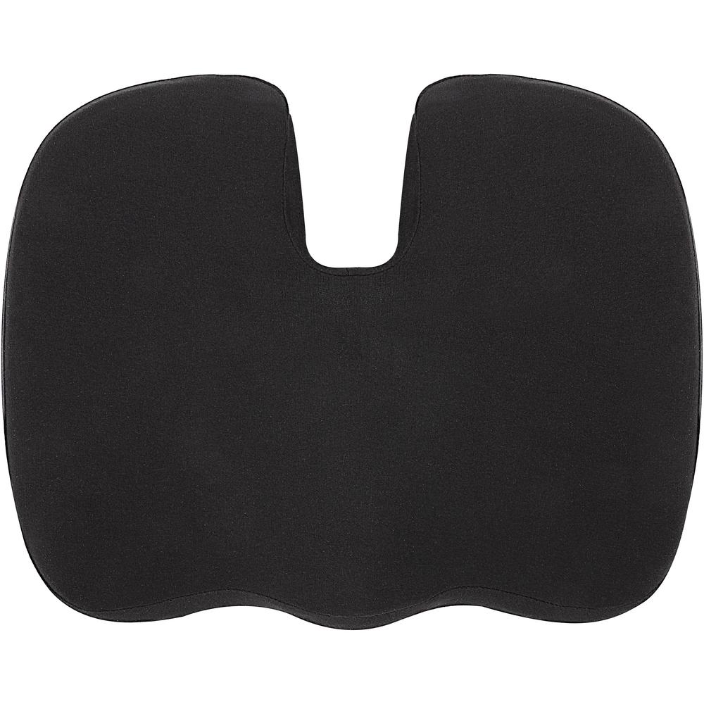 Lorell Butterfly-Shaped Seat Cushion - 17.50" x 15.50" - Fabric, Memory Foam, Silicone - Butterfly - Comfortable, Ergonomic Design, Durable, Machine Washable, Zippered, Anti-slip - Black - 1 Each. Picture 8