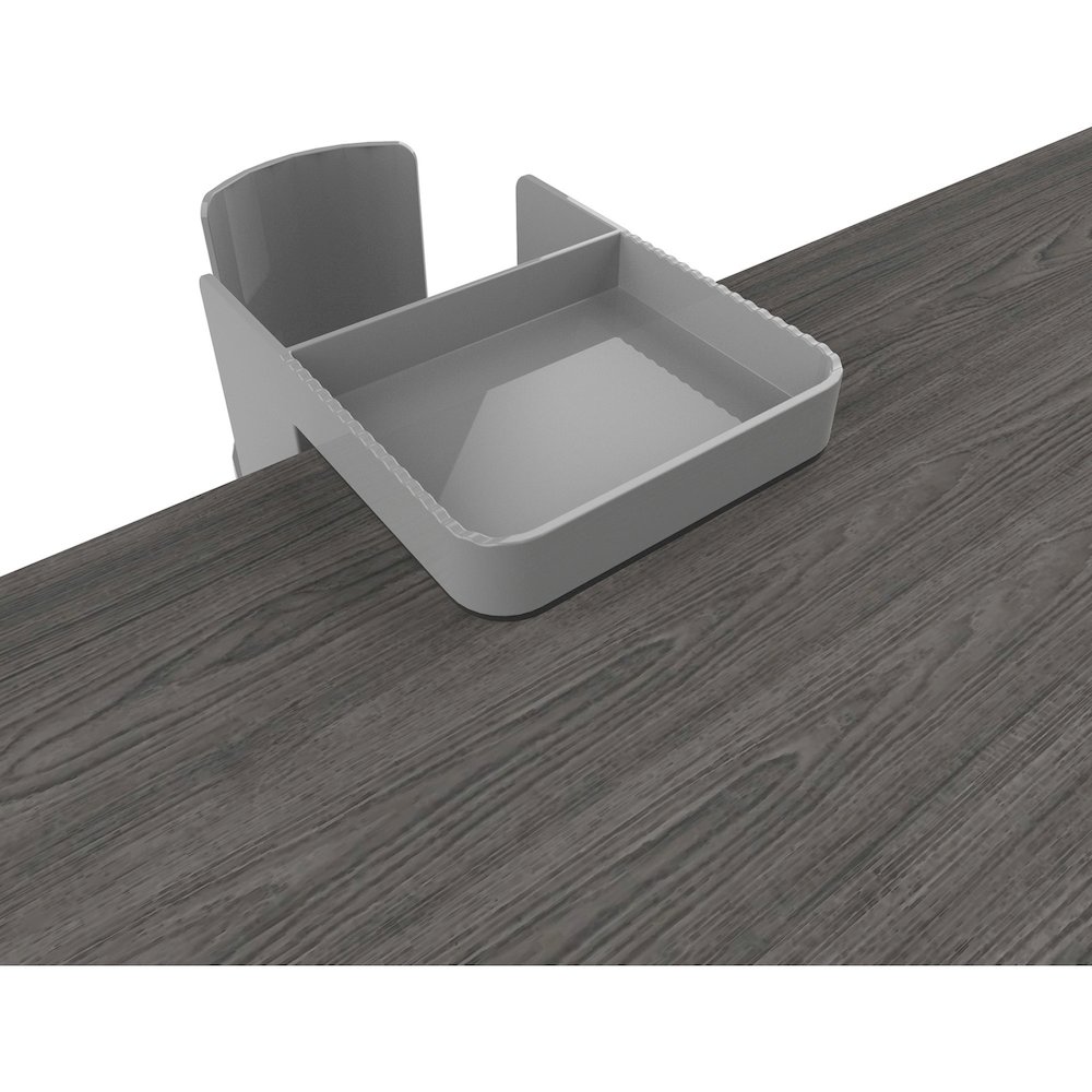 Deflecto Standing Desk Cup Holder - 3.54" Height x 3.94" Width x 7.04" Depth - Cup Holder, Durable, Spill Resistant, Portable, Spring Loaded - Gray - Acrylonitrile Butadiene Styrene (ABS) - 1 Each. Picture 14