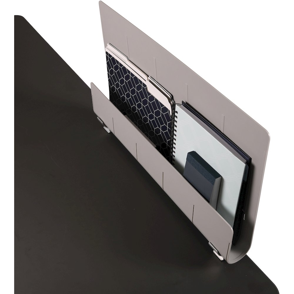 Deflecto Standing Desk Privacy Panel Organizer - 16.35" Height x 24" Width x 2.70" Depth - Gray - Acrylonitrile Butadiene Styrene (ABS) - 1 Each. Picture 14