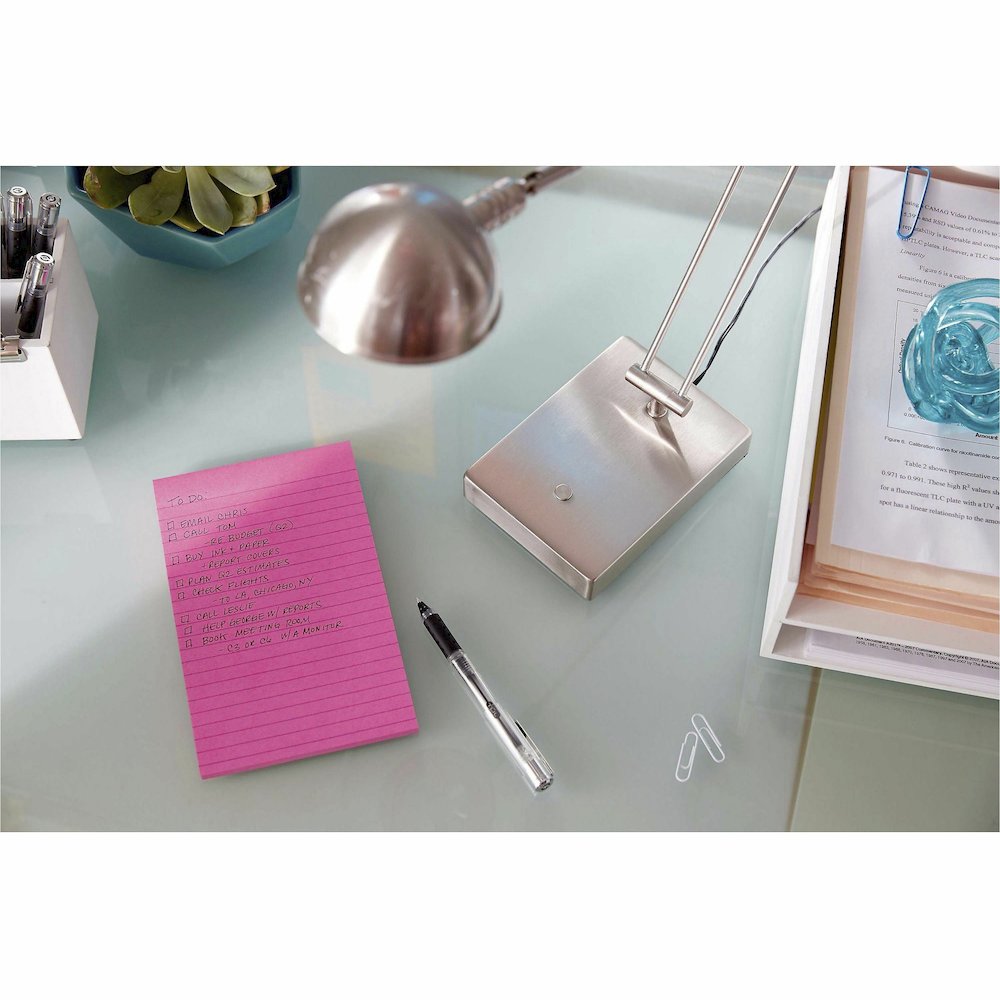 Post-it&reg; Super Sticky Notes - Energy Boost Color Collection - 4" Flag/Note Width x 6" Flag/Note Length - Rectangle - 45 Sheets per Pad - Vital Orange, Tropical Pink, Blue Paradise, Limeade - Stick. Picture 9