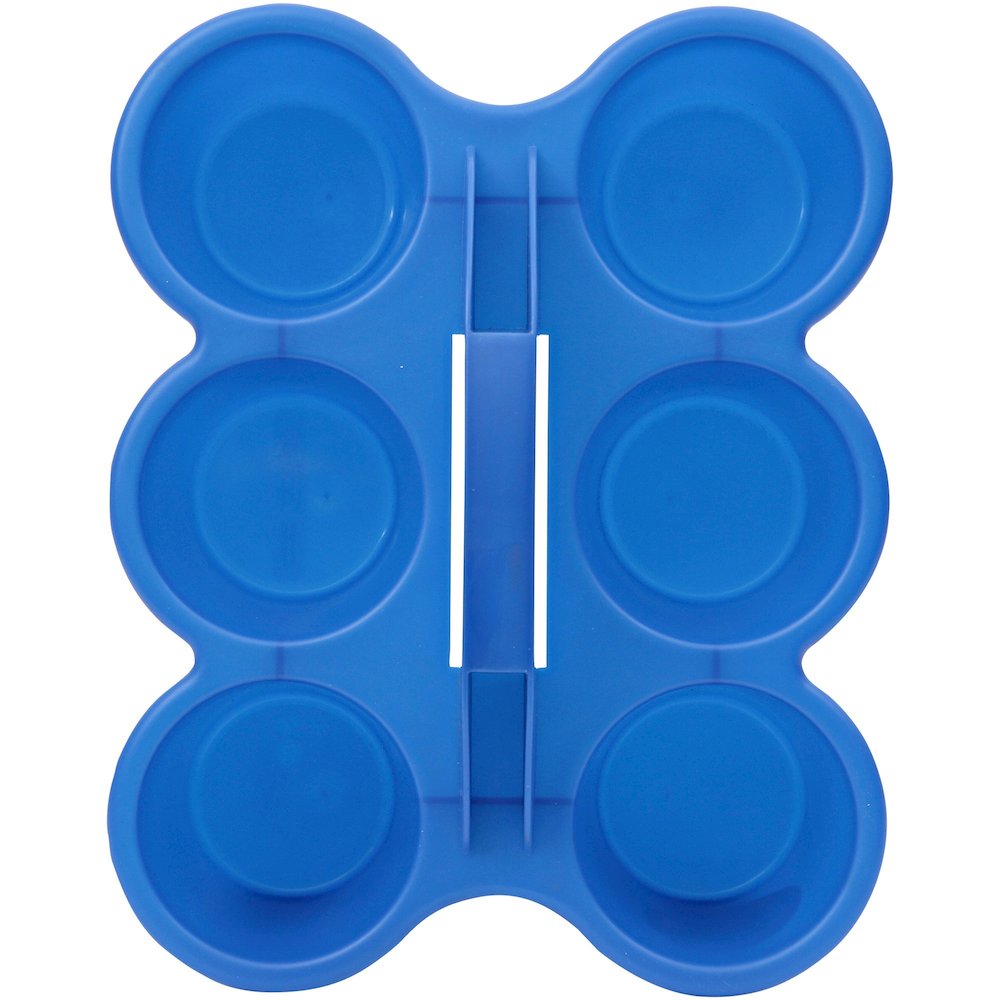 Deflecto Antimicrobial Kids 6 Cup Caddy - 6 Compartment(s) - 5.29" Height x 12.07" Width x 9.55" Depth - Lightweight, Portable, Antimicrobial, Easy to Clean, Handle, Stackable, Mildew Resistant - Blue. Picture 10