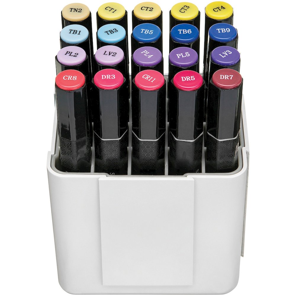 Deflecto Interlocking Marker Organizer - 4.30" Height x 4.40" Width x 3.40" Depth - Desktop - Portable, Stackable - White - Acrylonitrile Butadiene Styrene (ABS) - 1 Each. Picture 13