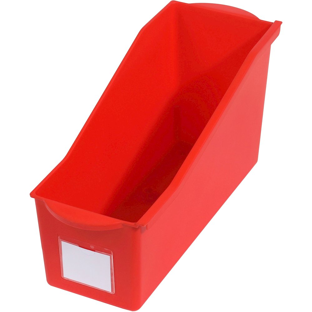 Deflecto Antimicrobial Kids Book Bin - 7.35" Height x 14.20" Width x 5.34" Depth - Antimicrobial, Lightweight, Portable, Mold Resistant, Mildew Resistant, Stackable, Handle - Red - Polypropylene - 1 E. Picture 10