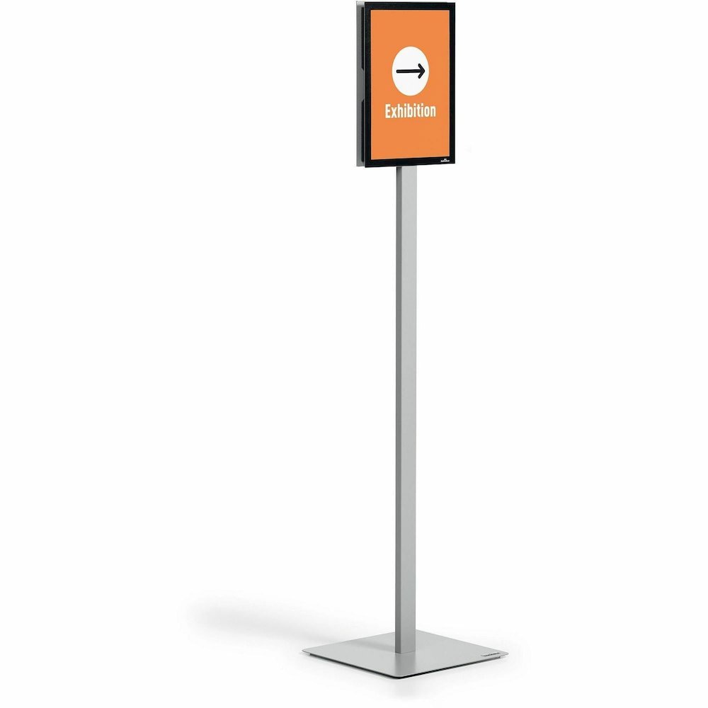 DURABLE Info Basic Floor Stand - Floor - Charcoal Gray - For Reception Area, Waiting Room, Lobby, Trade Show - Double-sided, Weighted Base, Magnetic. Picture 13