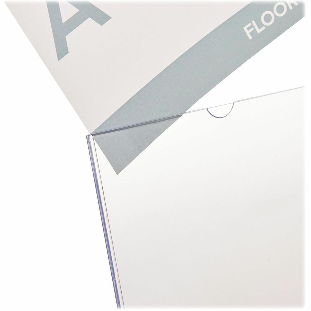 Deflecto Superior Image Slanted Sign Holders - 8.5" Width x 11" Height x 3.5" Depth - L-shaped Shape - Top Loading, Durable - Polystyrene - Clear - 12 / Carton. Picture 7