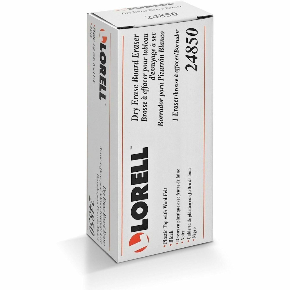 Lorell Dry-Erase Board Erasers - Black - 12 / Box. Picture 10