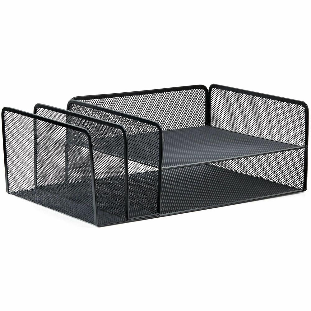 Lorell 4-Tier File Organizer - 4 Tier(s) - Horizontal/Vertical - Desktop - Black - Steel Mesh - 1 Each. Picture 13