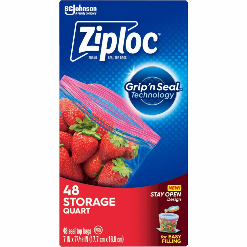 Ziploc&reg; Stand-Up Storage Bags - Blue - 9/Carton - Kitchen. Picture 10