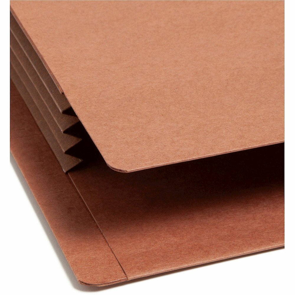 Smead TUFF Straight Tab Cut Legal Yes File Pocket - 8 1/2" x 14" - 3 1/2" Expansion - 16.5 pt. - 2 Plys - Redrope - Rip Resistant, Tear Resistant, Reinforced Tab, Heavyweight Cover - 30% Recycled - 10. Picture 12