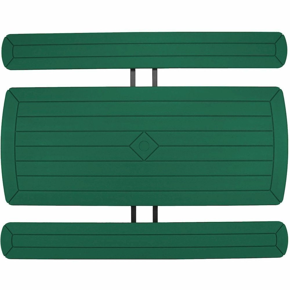 National Public Seating Folding Picnic Tables - Green, Textured, Wood Grain Top - 8 Seating Capacity - 1800 lb Capacity x 32" Table Top Depth x 1.60" Table Top Thickness - 29.50" Height x 72" Width x . Picture 7
