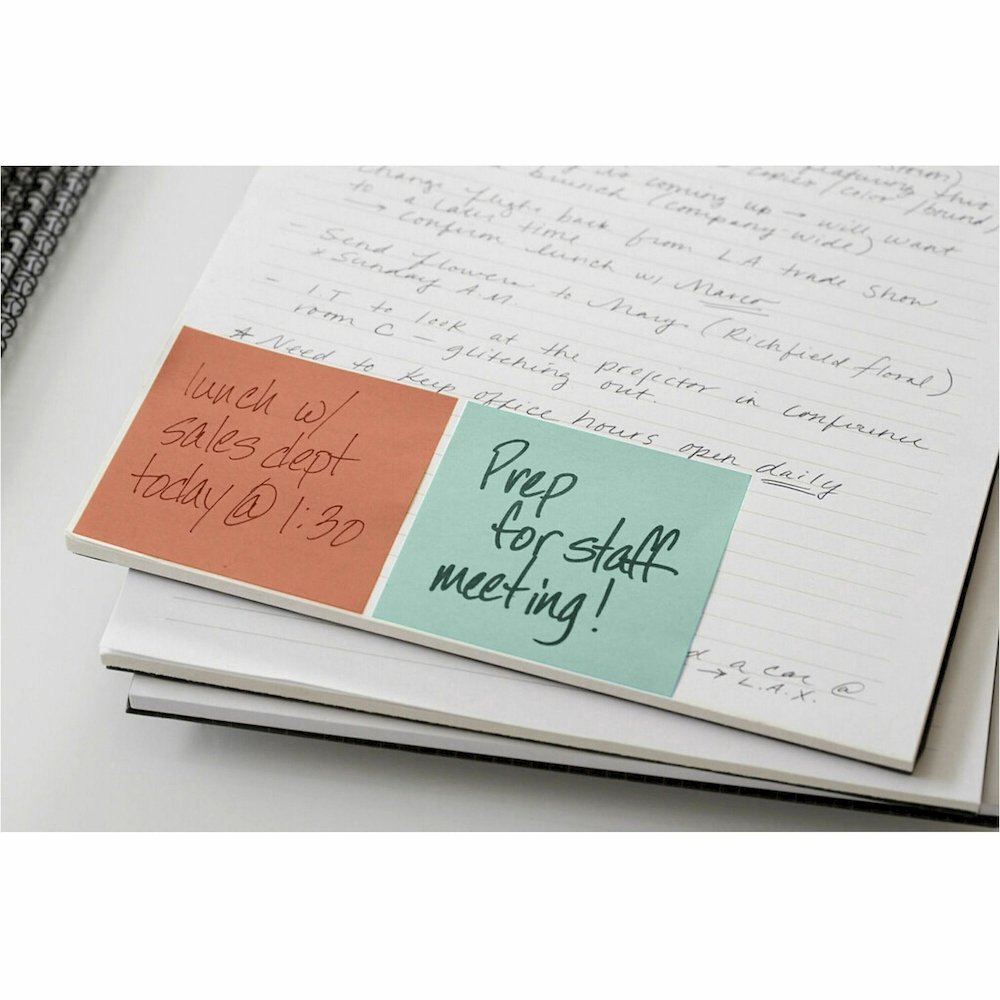 Post-it&reg; Dispenser Notes - 1200 - 3" Flag/Note Width x 3" Flag/Note Length - Square - 100 Sheets per Pad - Unruled - Fresh Mint, Aqua Splash, Sunnyside, Papaya Fizz, Guava - Paper - Pop-up, Self-a. Picture 7
