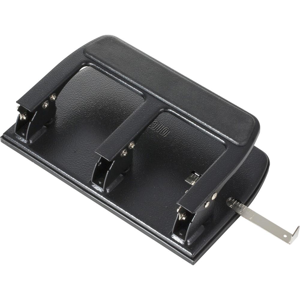 Officemate Heavy-duty 3-hole Punch with Padded Handle - 3 Punch Head(s) - 40 Sheet of 20lb Paper - 9/32" Punch Size - Silver. Picture 2
