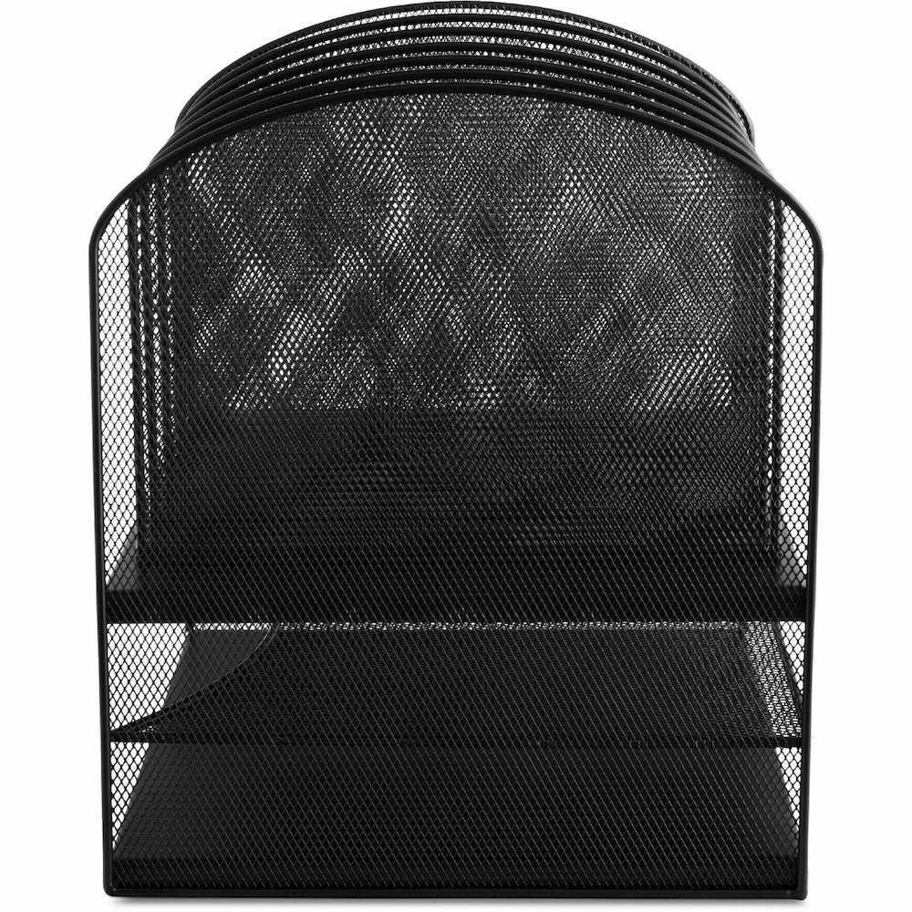 Safco Onyx 2 Horizontal/6 Upright Desk Organizer - 8 Compartment(s) - 13" Height x 13.25" Width x 11.50" Depth - Desktop - Black - Steel - 1 Each. Picture 14