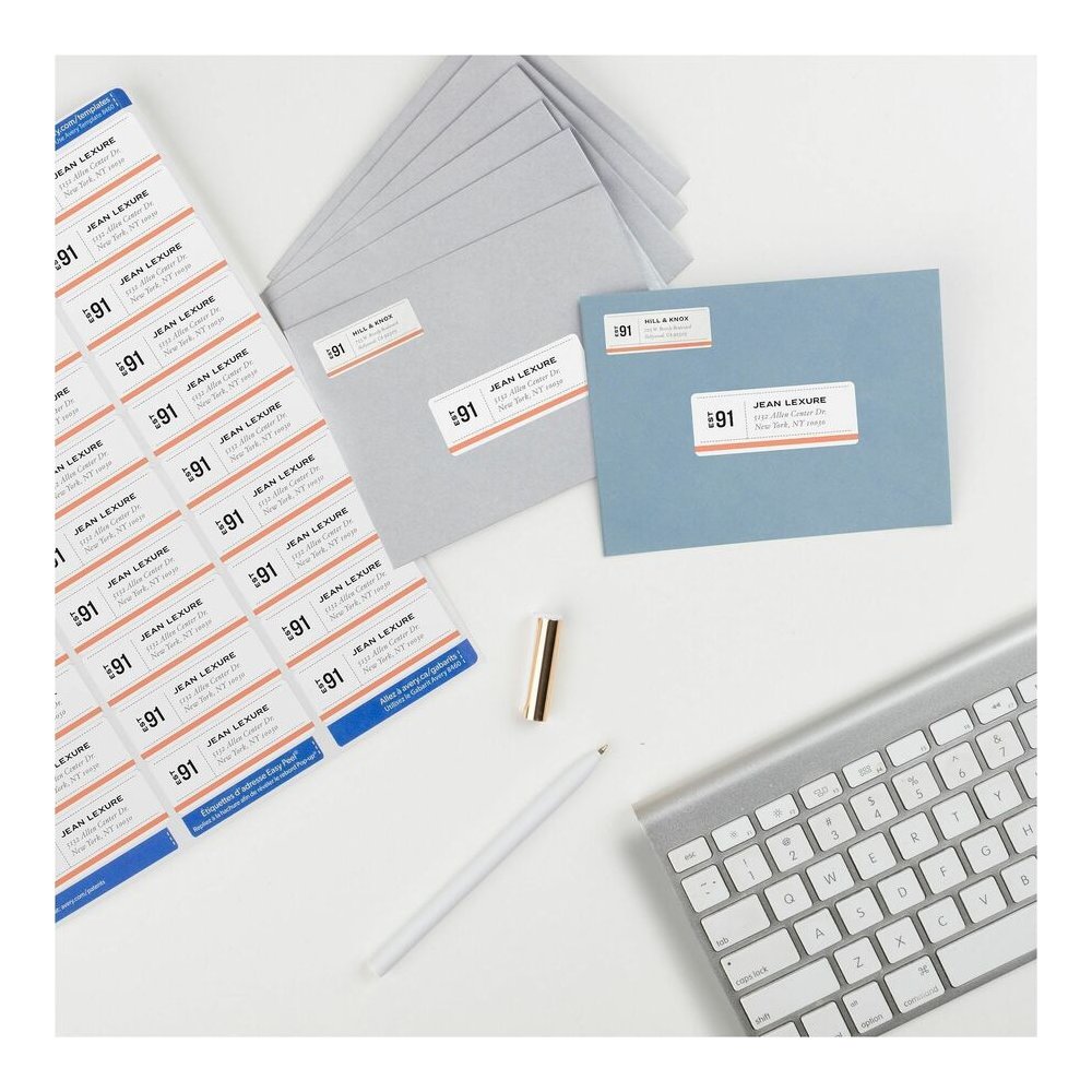 Avery&reg; Easy Peel White Inkjet Mailing Labels - 1" Width x 2 5/8" Length - Permanent Adhesive - Rectangle - Inkjet - Matte - White - Paper - 30 / Sheet - 100 Total Sheets - 3000 Total Label(s) - 30. Picture 6