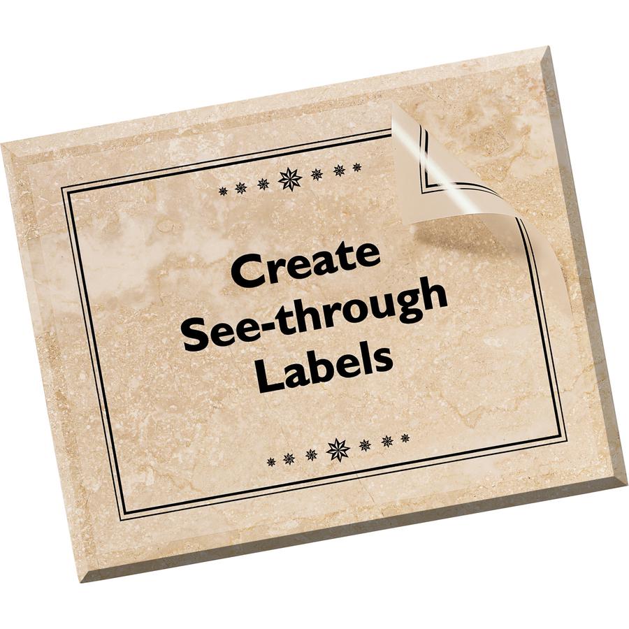 Avery&reg; Shipping Label - 8 1/2" Width x 11" Length - Permanent Adhesive - Rectangle - Inkjet - Matte - Clear - Film - 1 / Sheet - 25 Total Sheets - 25 Total Label(s) - 25 / Pack. Picture 6