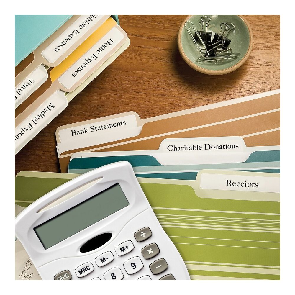 Avery&reg; File Folder Labels, 2/3" x 3-7/16" , 1,500 White Labels (5366) - x 2/3" Width x 3 7/16" Length - Permanent Adhesive - Rectangle - Laser, Inkjet - Matte - White - Paper - 30 / Sheet - 50 Tot. Picture 5