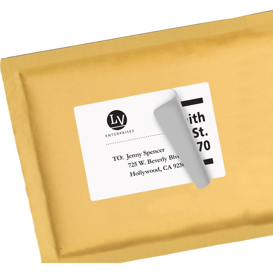Avery&reg; Shipping Labels, Sure Feed, 3-1/2" x 5" , 400 Labels (5168) - 3 1/2" Width x 5" Length - Permanent Adhesive - Rectangle - Laser - Matte - White - Paper - 4 / Sheet - 100 Total Sheets - 400 . Picture 3