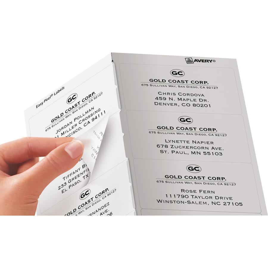 Avery&reg; Clear Shipping Labels, Sure Feed, 2" x 4" , 500 Labels (5663) - 2" Width x 4" Length - Permanent Adhesive - Rectangle - Laser - Matte - Clear - Film - 10 / Sheet - 50 Total Sheets - 500 Tot. Picture 2