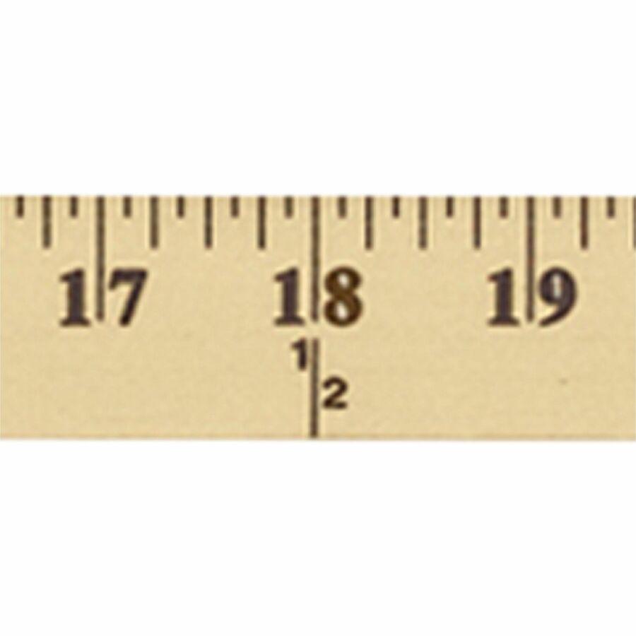 Westcott Wood Yardstick - 36" Length 1" Width - 1/8 Graduations - Imperial Measuring System - Wood - 1 Each - Blue. Picture 10