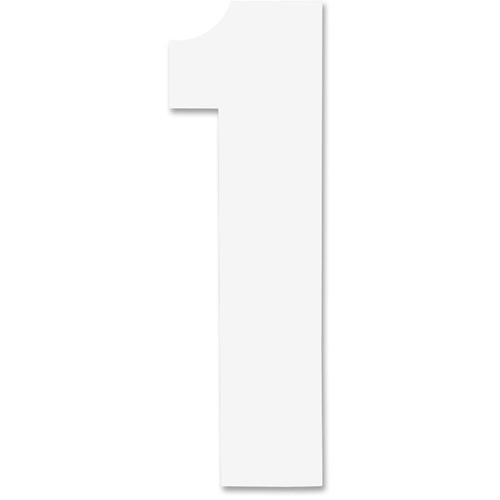Chartpak Permanent Adhesive Vinyl Numbers - 23 x Numbers Shape - Self-adhesive - Helvetica Style - Easy to Use - 4" Height - White - Vinyl - 1 / Pack. Picture 4