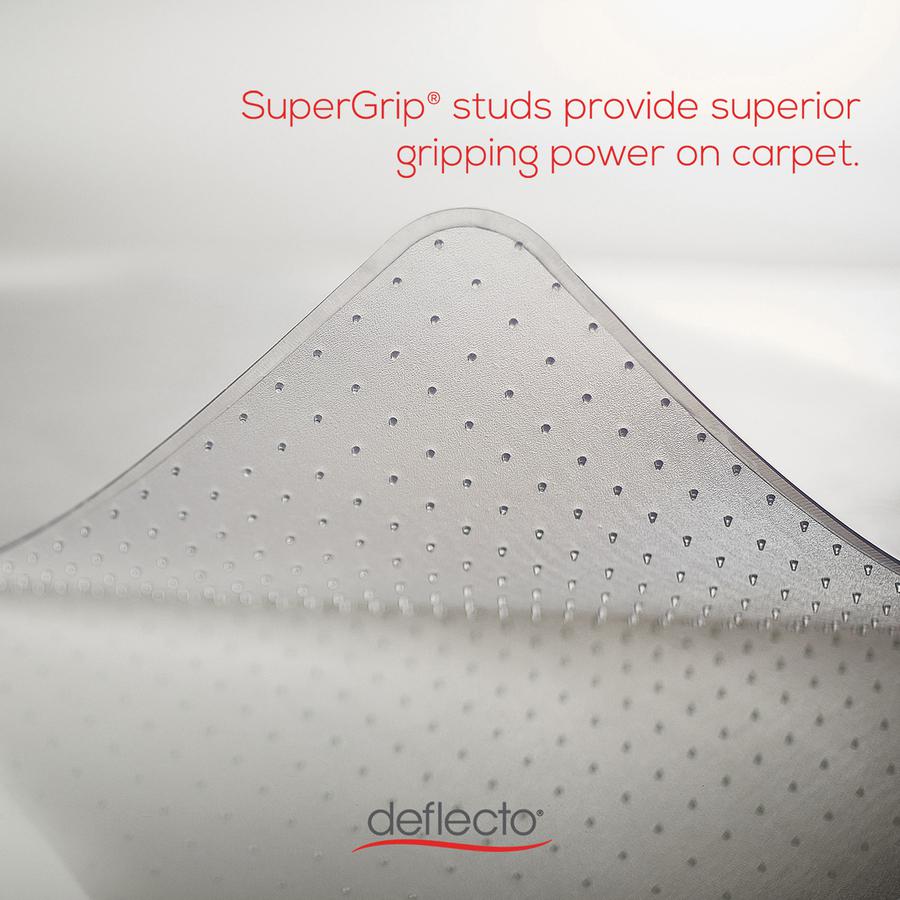 Deflecto SuperMat for Carpet - Carpeted Floor - 60" Length x 46" Width x 0.750" Thickness - Lip Size 12" Length x 25" Width - Vinyl - Clear - 1Each. Picture 14