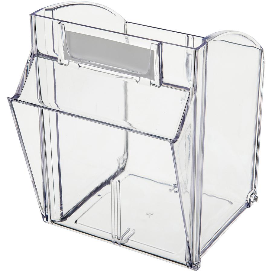 Deflecto Tilt Bin Interlocking Multi-Bin Storage Organizer - 4 Compartment(s) - 8.1" Height x 23.6" Width x 6.6" Depth - Interlockable - Black - Plastic - 1 Each. Picture 7