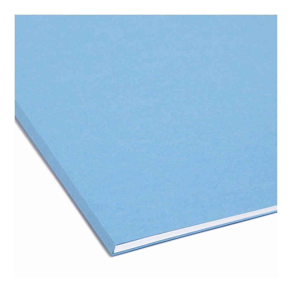 Smead 1/3 Tab Cut Letter Recycled Interior File Folder - 8 1/2" x 11" - 3/4" Expansion - Top Tab Location - Assorted Tab Position - 11 pt. - 1 Plys - Paper - Blue - 10% Recycled - 100 / Box. Picture 11